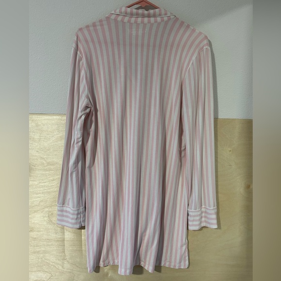 Victoria’s Secret Modal Soft Button-Front Sleepshirt Pretty Blossom Stripes S - Picture 3 of 13